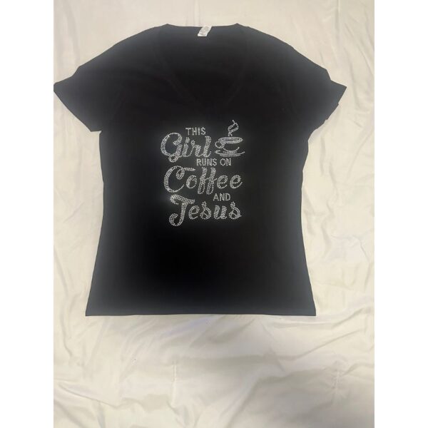 This girl loves coffee rhinestone