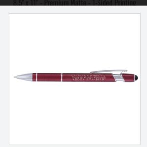100 Laser engraved stylus pens