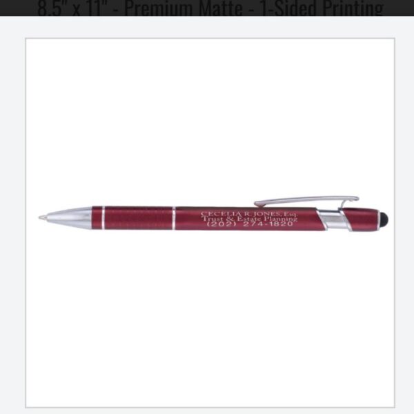 100 Laser engraved stylus pens